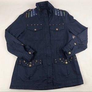 Cecio Military Inspired Utility Coat, embellished